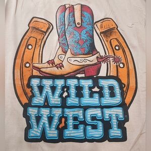 American Bling By Montana West Size 2XL Kahki "Wild West" Short Sleeve T-shirt